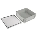 Fibox Flanged EK Series Polycarbonate Enclosure Grey Transparent Lid IP67 IP66 IK08 130x280x280mm 