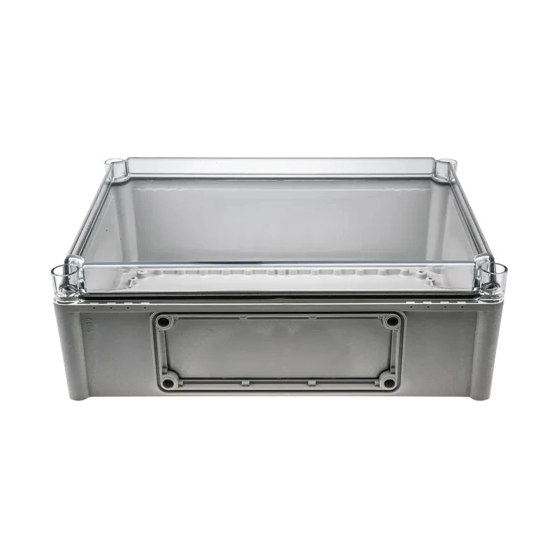 Fibox Flanged EK Series Polycarbonate Enclosure Grey Transparent Lid IP66, IP67, IK08 380x280x130 mm 