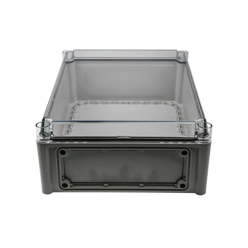 Fibox Flanged EK Series Polycarbonate Enclosure Grey Transparent Lid IP66, IP67, IK08 380x280x130 mm 