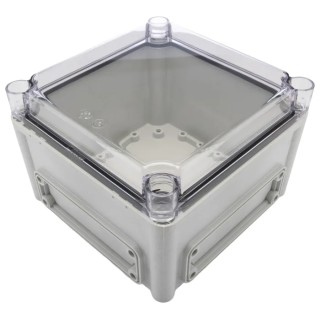 Fibox Flanged EK Series Polycarbonate Enclosure, Transparent Lid, IP66, 130x190x190mm, IK08 