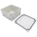 Fibox Flanged EK Series Polycarbonate Enclosure, Transparent Lid, IP66, 130x190x190mm, IK08 