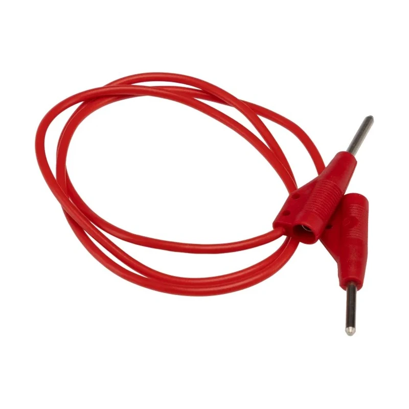 Hirschmann Test & Measurement Connector Test Lead, 6A, 60V DC, Red, 500mm Straight, Brass, Polyvinyl Chloride 973595101