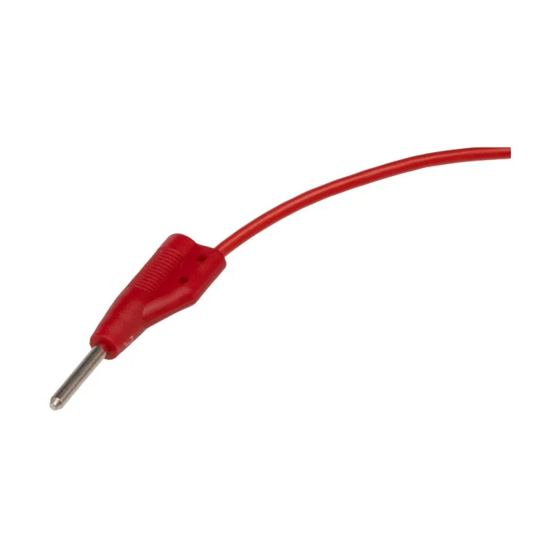 Hirschmann Test & Measurement Connector Test Lead, 6A, 60V DC, Red, 500mm Straight, Brass, Polyvinyl Chloride 973595101