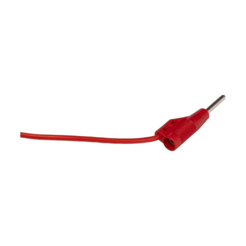 Hirschmann Test & Measurement Connector Test Lead, 6A, 60V DC, Red, 500mm Straight, Brass, Polyvinyl Chloride 973595101