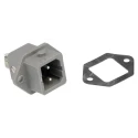 Hirschmann STASEI 2 ST IP54 Grey Front Mount Industrial Power Connector, 2+PE, Straight, Male, 16A, 250V 