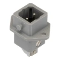 Hirschmann STASEI 2 ST IP54 Grey Front Mount Industrial Power Connector, 2+PE, Straight, Male, 16A, 250V 