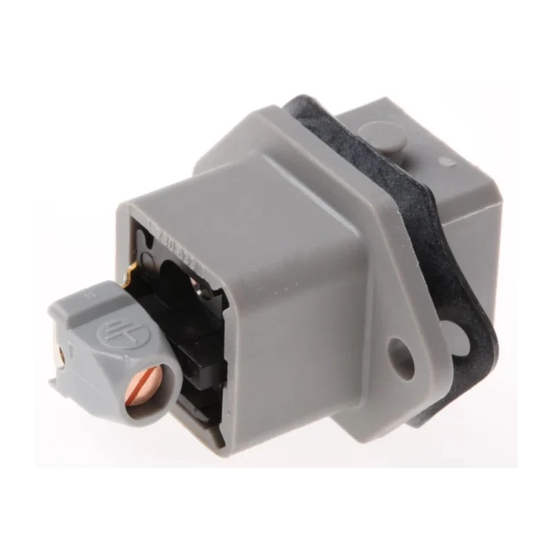 Hirschmann STASEI 2 ST IP54 Grey Front Mount Industrial Power Connector, 2+PE, Straight, Male, 16A, 250V 
