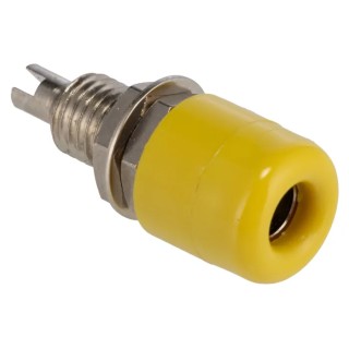 Schutzinger Yellow Female Banana Socket, 4 mm, Solder Termination, 20A, Brass, IBU401/GE