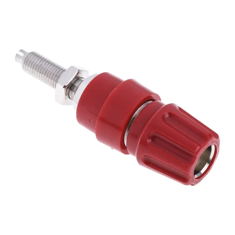 Hirschmann Test & Measurement Red 63A Test Connector, Brass Contacts, Nickel Plated, 2.6mm Hole, Female, 930144101