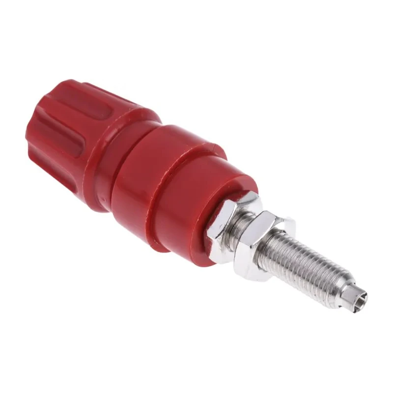 Hirschmann Test & Measurement Red 63A Test Connector, Brass Contacts, Nickel Plated, 2.6mm Hole, Female, 930144101