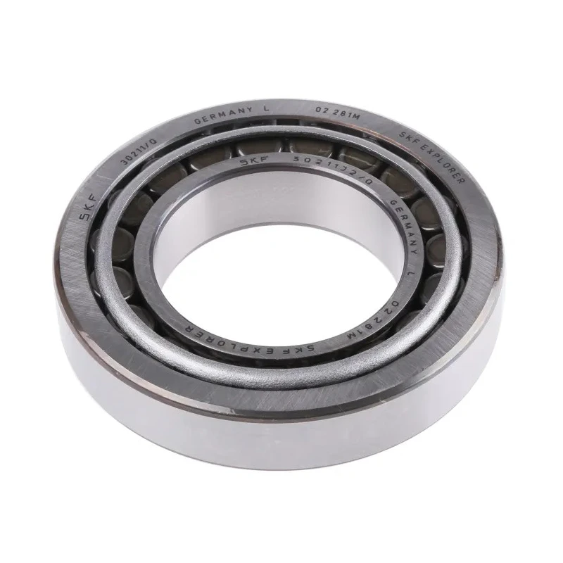 SKF Tapered Roller Bearing 55 mm ID, 100 mm OD, Steel Cage, Open End, 1 Row, 30211