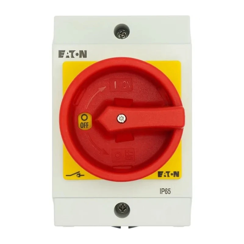 Eaton Surface Mount Isolator Switch, 6-Pole, IP65, 100A, 5.5kW, Red Handle, T0-3 Series 