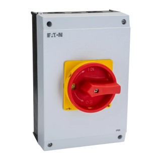 Eaton 3-Pole Surface Mount Isolator Switch, IP65, 640A, 4.5W, Red Handle, Screw Terminal, 