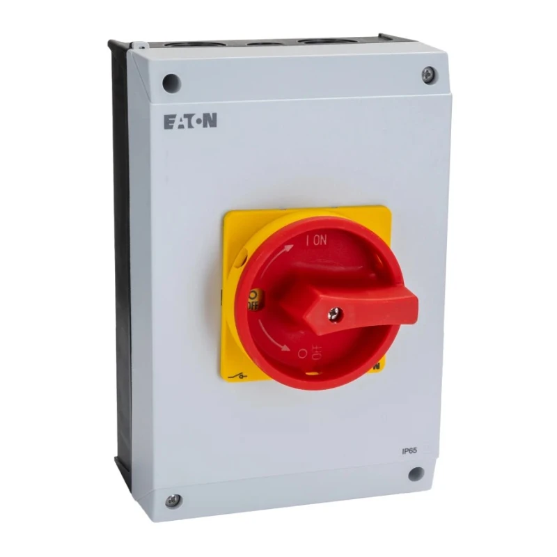 Eaton 3-Pole Surface Mount Isolator Switch, IP65, 640A, 4.5W, Red Handle, Screw Terminal, 