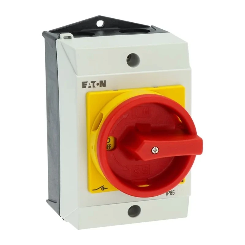 Eaton Surface Mount Isolator Switch, 6-Pole, IP65, 100A, 5.5kW, Red Handle, T0-3 Series 