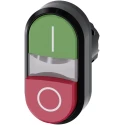 Siemens SIRIUS ACT Series Twin Green, Red Momentary Push Button Head, 22 mm Cutout, IP69K, IP67, IP66 3SU1000-3BB42-0AK0