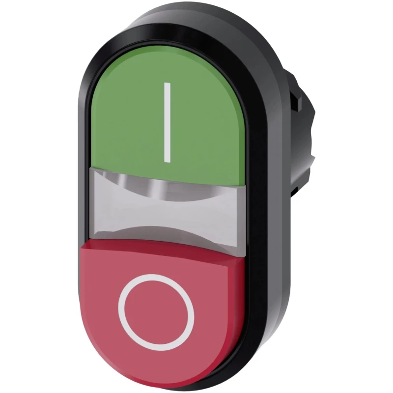 Siemens SIRIUS ACT Series Twin Green, Red Momentary Push Button Head, 22 mm Cutout, IP69K, IP67, IP66 3SU1000-3BB42-0AK0
