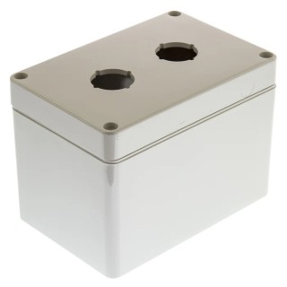 Bopla Euromas Push Button Enclosure, 2 x 22mm Cutout, IP65, Light Grey Plastic, 120x120x80mm 03226000.B23