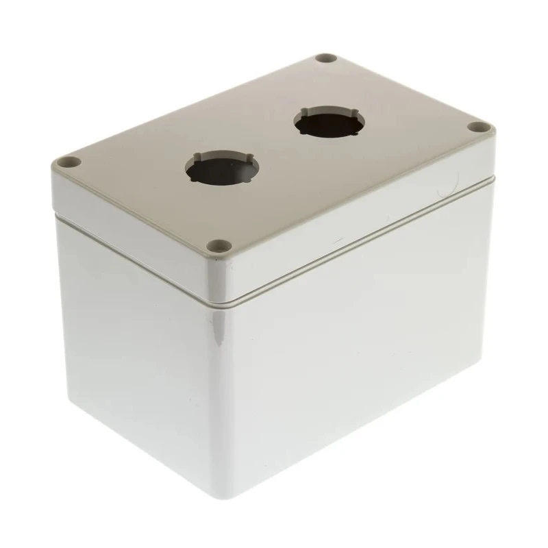 Bopla Euromas Push Button Enclosure, 2 x 22mm Cutout, IP65, Light Grey Plastic, 120x120x80mm 03226000.B23