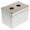 Bopla Euromas Push Button Enclosure, 2 x 22mm Cutout, IP65, Light Grey Plastic, 120x120x80mm 03226000.B23