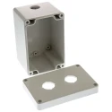 Bopla Euromas Push Button Enclosure, 2 x 22mm Cutout, IP65, Light Grey Plastic, 120x120x80mm 03226000.B23