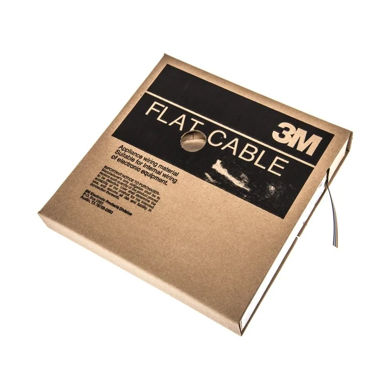3M 3302 Series Ribbon Cable Flat, 1.27 mm Pitch, 10 Conductors, Stranded, 28AWG, Polyvinyl Chloride Jacket 3302-10 100FT