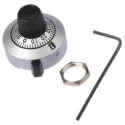 Vishay Chrome Potentiometer Knob, 25.4 mm Diameter, Dial Type, Satin Finish, 6.35 mm Shaft, 11A41B10