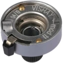 Vishay Chrome Potentiometer Knob, 25.4 mm Diameter, Dial Type, Satin Finish, 6.35 mm Shaft, 11A41B10
