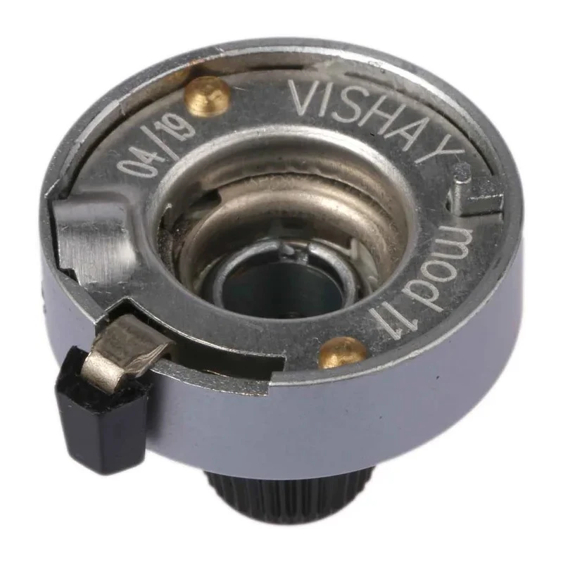 Vishay Chrome Potentiometer Knob, 25.4 mm Diameter, Dial Type, Satin Finish, 6.35 mm Shaft, 11A41B10