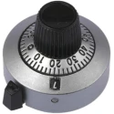Vishay Chrome Potentiometer Knob, 25.4 mm Diameter, Dial Type, Satin Finish, 6.35 mm Shaft, 11A41B10
