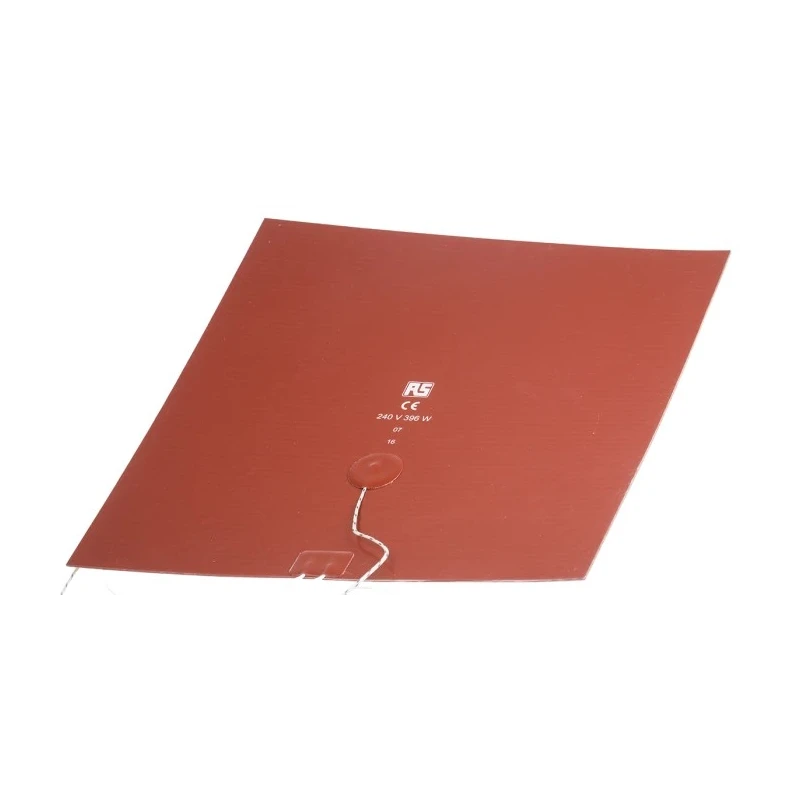 RS PRO Silicone Heater Mat, Square 300 mm x 300 mm, 396 W, 240V AC, Peak Temp 180°C 106-5429