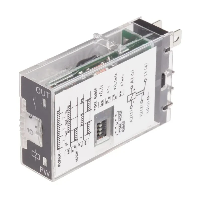 Omron Panel Timer Relay, Multifunction, SPDT, 5-Contact, 12V DC/AC, 0.1 s–10 min, Plug-In, IP30/IP20 H3RN