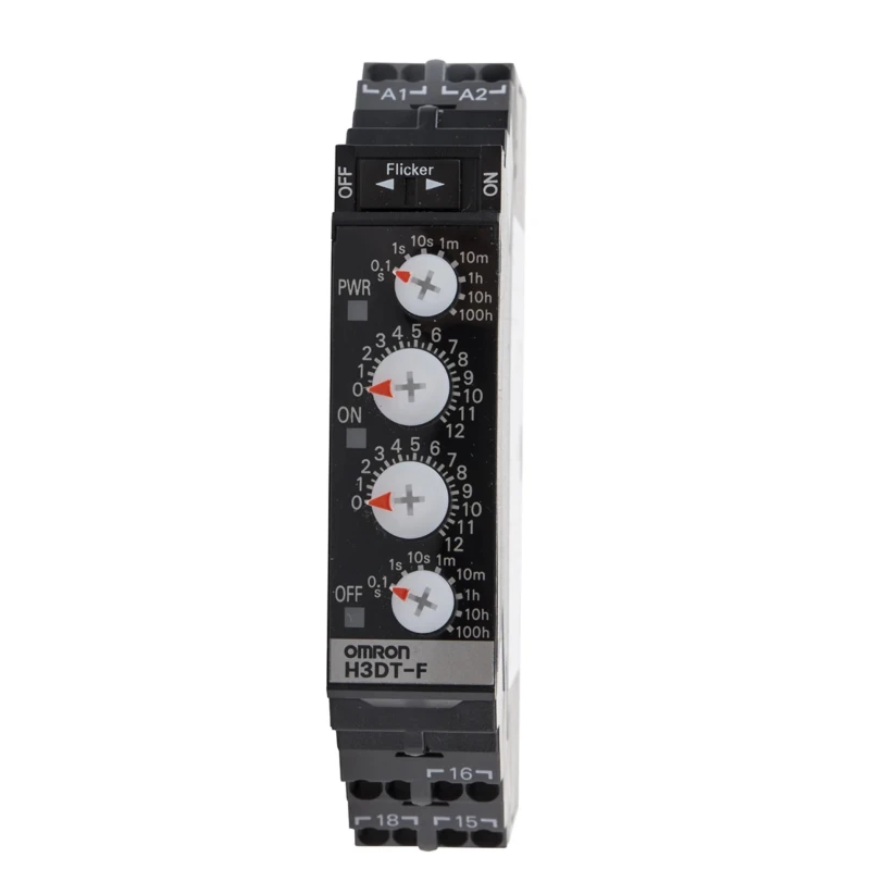 Omron DIN Rail Timer Relay, SPDT, 2 Contacts, 24–240V AC/DC, 250V AC, 5A, 0.1 s–1200 h H3DT