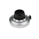 Vishay Potentiometer Knob, 46 mm Diameter, Silver, Circular, For 6.35 mm Shaft, Vernier Scale, Model 21A11B10