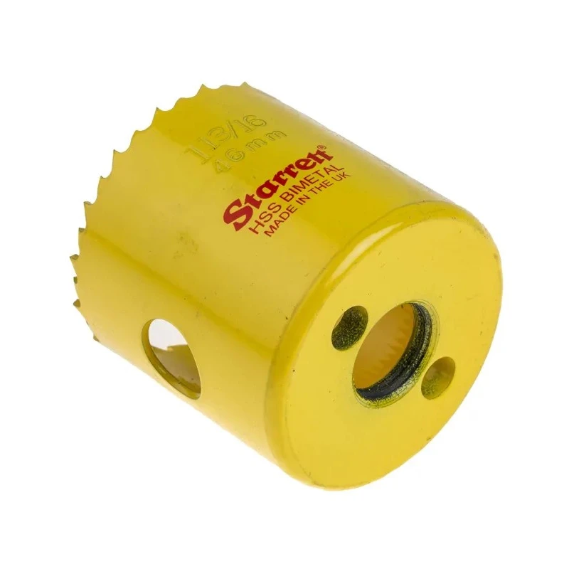 Starrett HSS Bi-metal Hole Saw Drill Bit 46 mm Diameter for Plaster, Plastic, Stainless Steel, Wood, Metal, Mild FCH1136-G