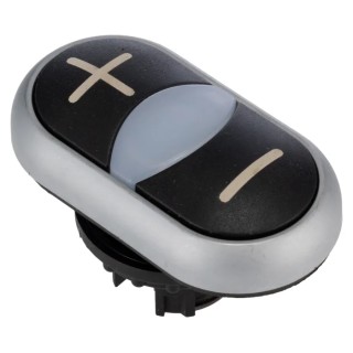 Eaton RMQ Titan M22 Series Momentary Push Button Switch, Double Black, 22 mm Cutout, IP67, IP69K, IP66 218145 M22-DDL-S-X4/X5