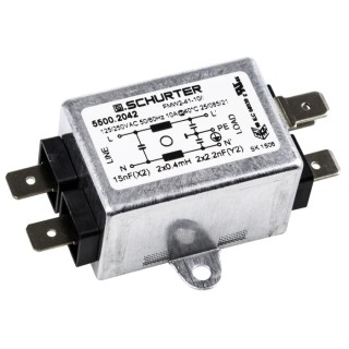 Schurter FMW2 Flange RFI Filter Solder Tab 1 Phase 10A 250V AC 60Hz Aluminium Case FMW2
