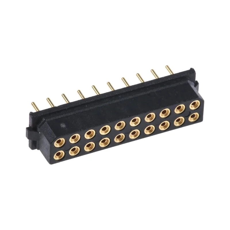 HARWIN M80 Series Straight Through Hole PCB Socket, 20-Contact, 2 Row, 2 mm Pitch, Solder, 120V, 12A, Gold M80-8502045