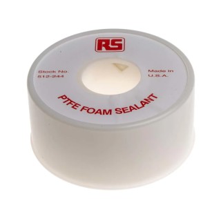RS PRO White PTFE Thread Seal Tape, 2 m x 7mm x 2.5 mm, High Temperature, Polytetrafluoroethylene 512-244