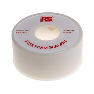 RS PRO White PTFE Thread Seal Tape, 2 m x 7mm x 2.5 mm, High Temperature, Polytetrafluoroethylene 512-244