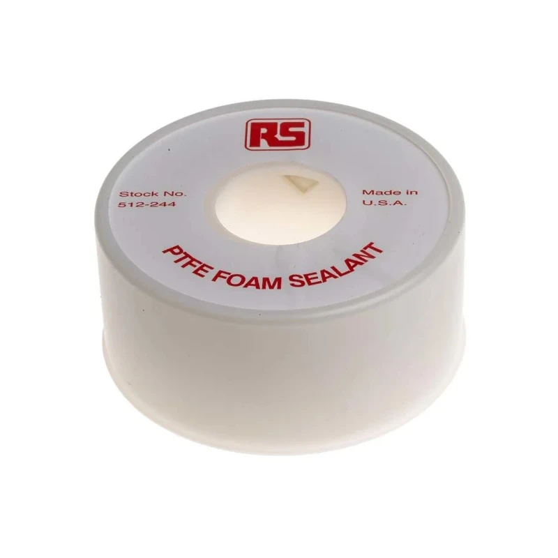 RS PRO White PTFE Thread Seal Tape, 2 m x 7mm x 2.5 mm, High Temperature, Polytetrafluoroethylene 512-244