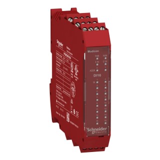 Schneider Electric Modular Safety Input Module 16 Inputs 4 Outputs DIN Rail 24V DC 3W XPSMCMDI1600