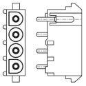 TE Connectivity Universal MATE-N-LOK Series PCB Socket, Through Hole, 3 Contacts, 1 Row, 6.35 mm Pitch, 19A, 600V 350825-1