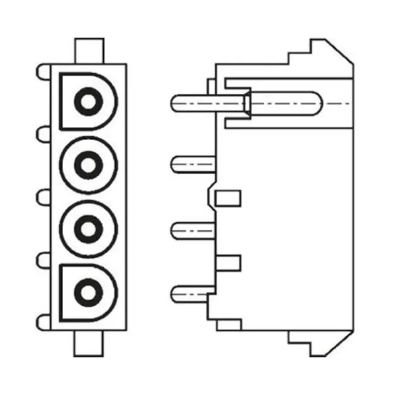 TE Connectivity Universal MATE-N-LOK Series PCB Socket, Through Hole, 3 Contacts, 1 Row, 6.35 mm Pitch, 19A, 600V 350825-1