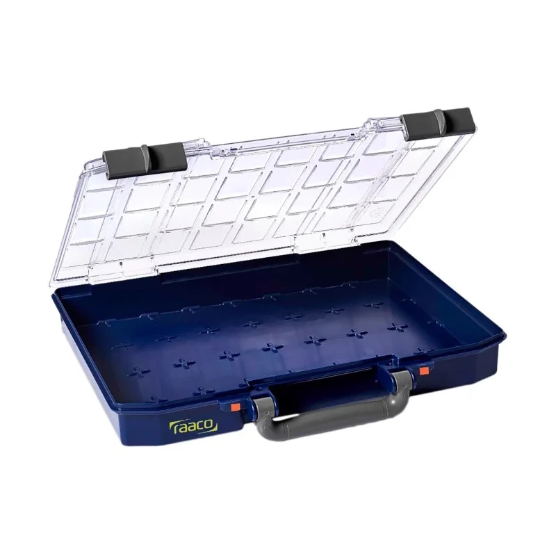 Raaco Adjustable Compartment Box, 4 Compartments, Blue Polypropylene, 57 mm x 337 mm x 278 mm 142830