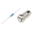 RS PRO Illuminated Latching Push Button Switch 36V DC, SPST, Panel Mount, 12 mm Cutout, Green LED, IP40 111-6516