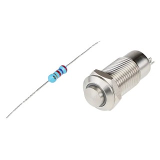 RS PRO Illuminated Latching Push Button Switch 36V DC, SPST, Panel Mount, 12 mm Cutout, Green LED, IP40 111-6516