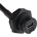 RS PRO Mini USB Type B Male to Female USB Cable 200 mm IP67 Rated Black 100V 111-6755
