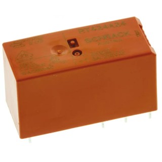 TE Connectivity PCB Power Relay 24V DC Coil, DPDT, 8A Switching Current, SCHRACK Series RT424A24