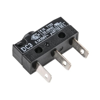 ZF Button Micro Switch, Solder Terminal, 100mA 250V AC, SPDT, IP6K7, DC Subminiature DC3C-L1AA